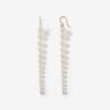 Graduating pearl and diamond earrings in sterling silver and gold plating