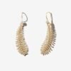 Medium sterling silver feather earrings with pearl accents