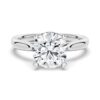 925 Sterling Silver Secret Solitaire Round Diamond Engagement Ring