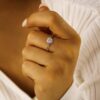 925 Sterling Silver Secret Solitaire Round Diamond Engagement Ring - Image 13