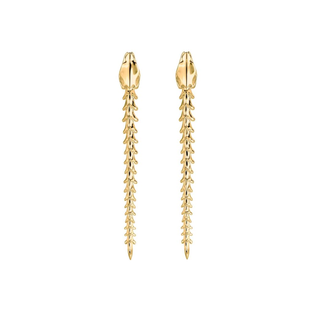 925 Sterling Silver Serpent Trace Diamond Drop Earrings