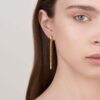 925 Sterling Silver Serpent Trace Diamond Drop Earrings - Image 2