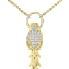 925 Sterling Silver Serpent Trace Drop Diamond Pendant Pave - Image 4