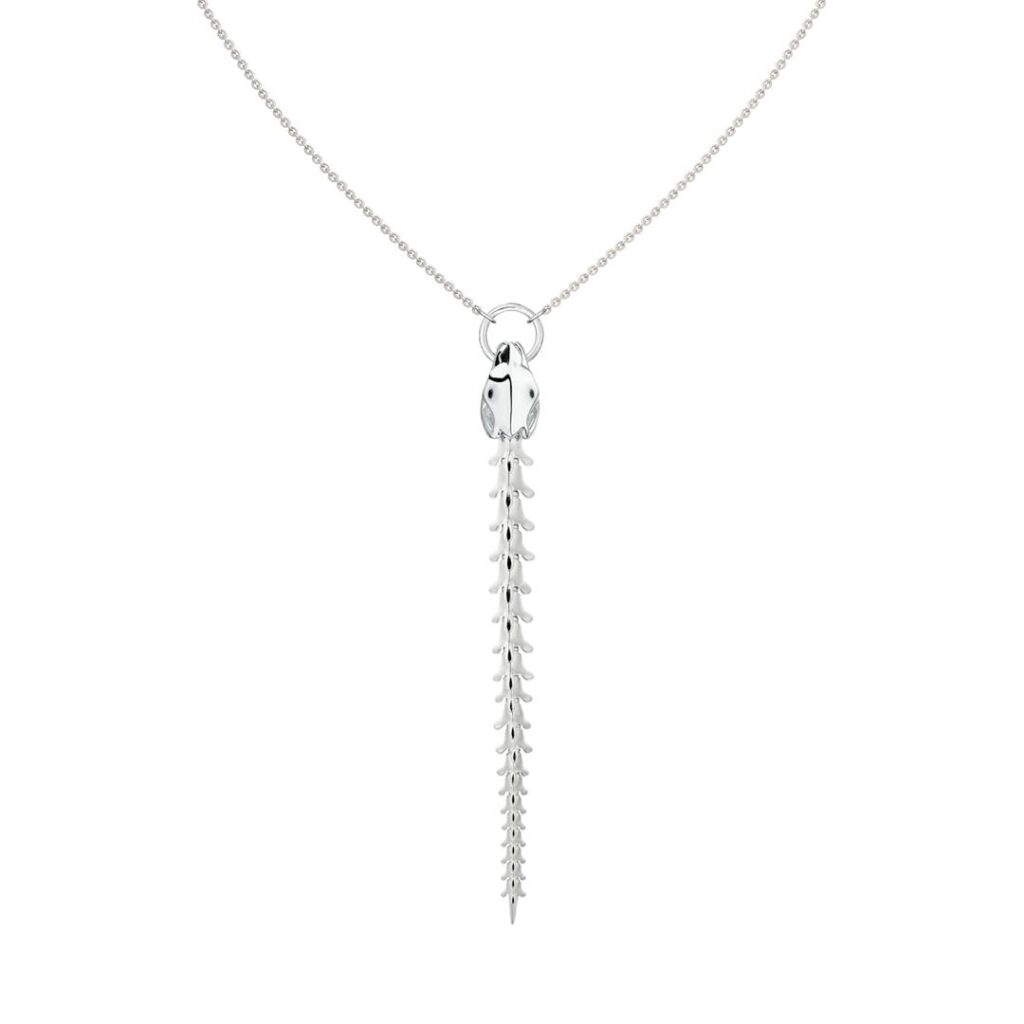 925 Sterling Silver Serpent Trace Drop Diamond Pendant
