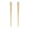 925 Sterling Silver Serpent Trace Long Drop Diamond Earrings Pave