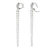 925 Sterling Silver Serpent Trace Long Drop Diamond Earrings Pave - Image 3