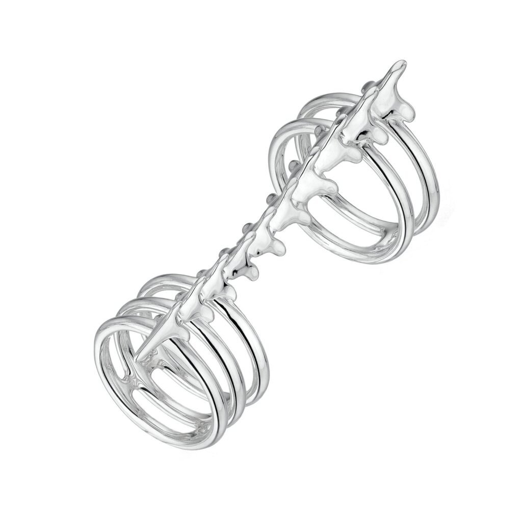 925 Sterling Silver Serpent Trace Long Ring