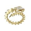 925 Sterling Silver Serpent Trace Wrap Diamond Ring Pave - Image 4