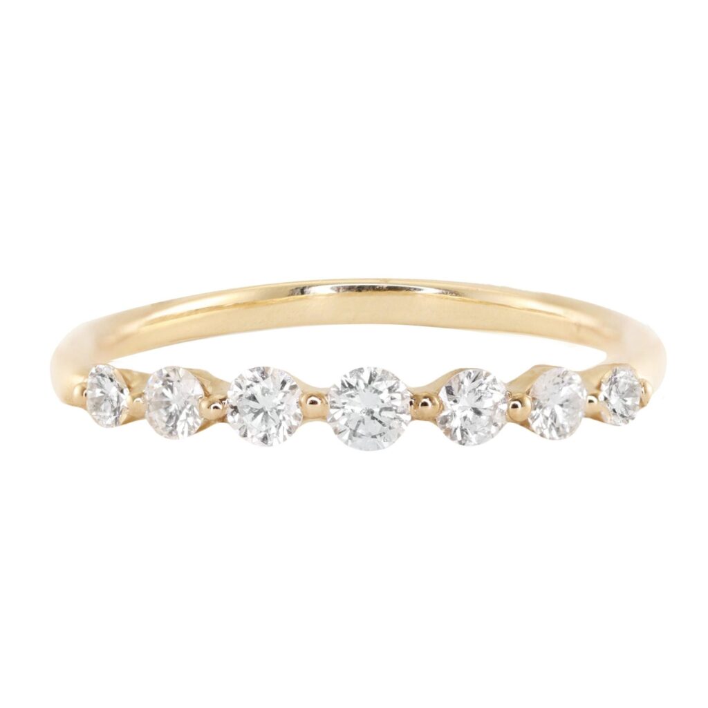 925 Sterling Silver Seven Floating Diamond Ring
