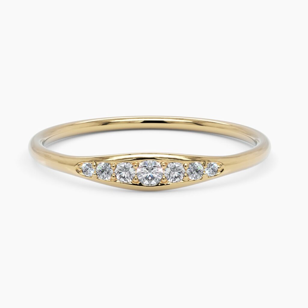 925 Sterling Silver Seven Stone Diamond Band