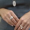 925 Sterling Silver Shield Diamond Ring - Image 2