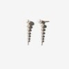 Sterling silver short cascading pearl earrings with a flowing silhouette