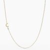 925 Sterling Silver Sideways Initial C Diamond Necklace