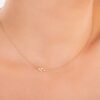 925 Sterling Silver Sideways Initial C Diamond Necklace - Image 3
