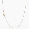 925 Sterling Silver Sideways Initial D Diamond Necklace