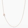 925 Sterling Silver Sideways Initial Diamond Necklace - Image 5