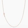 925 Sterling Silver Sideways Initial F Diamond Necklace - Image 5