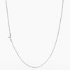 925 Sterling Silver Sideways Initial J Diamond Necklace - Image 4