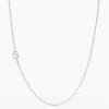 925 Sterling Silver Sideways Initial S Diamond Necklace - Image 4