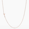 925 Sterling Silver Sideways Initial Y Diamond Necklace - Image 5