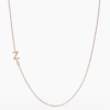 925 Sterling Silver Sideways Initial Z Diamond Necklace - Image 5