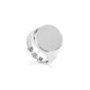 925 Sterling Silver signet ring with tri-link band detail