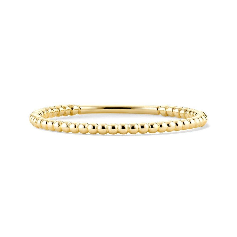 925 Sterling Silver Simple Beaded Stacker Ring