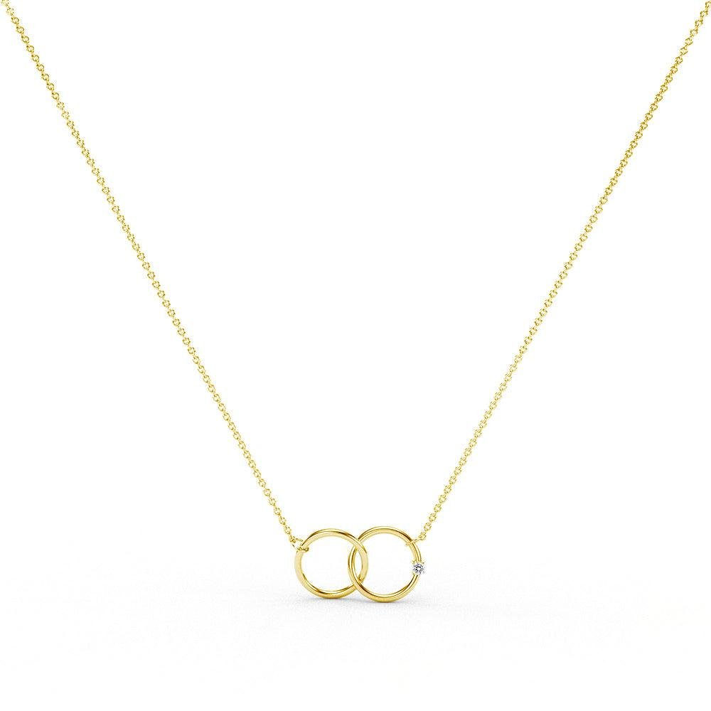 925 Sterling Silver Simple Interlocking Circles Necklace