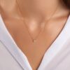 925 Sterling Silver Single Diamond Solitaire Necklace - Image 2