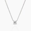 925 Sterling Silver Single Diamond Solitaire Necklace - Image 4