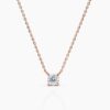 925 Sterling Silver Single Diamond Solitaire Necklace - Image 5