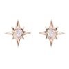 925 Sterling Silver star stud earrings with single diamond accents