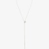 925 Sterling Silver Single Pearl Lariat necklace with adjustable drop design
