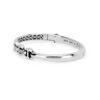 Gold-plated sterling silver bracelet with pave CZ diamond bridges