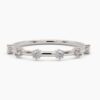925 Sterling Silver Six Diamond Flower Ring - Image 6