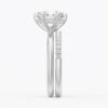 925 Sterling Silver Six Prong Solitaire Diamond Engagement Ring Hidden Halo - Image 13