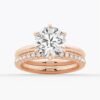 925 Sterling Silver Six Prong Solitaire Diamond Engagement Ring Hidden Halo - Image 17