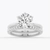925 Sterling Silver Six Prong Solitaire Diamond Engagement Ring Hidden Halo - Image 18