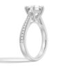 925 Sterling Silver Six Prongs Diamond Engagement Ring Tapered Pave Band - Image 4
