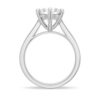 925 Sterling Silver Six Prongs Diamond Engagement Ring Tapered Pave Band - Image 6