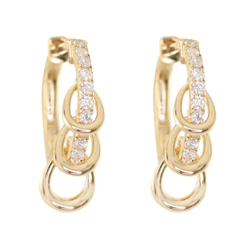 925 Sterling Silver Sliding Diamond Ring Hoop