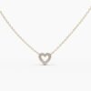 Small diamond heart necklace in 925 sterling silver