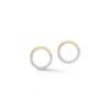 Compact halfmoon hoop earrings with thick gold plating and post backs