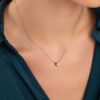 925 Sterling Silver Small Heart Pave Diamond Necklace