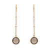 925 Sterling Silver Smoky Topaz Diamond Earrings