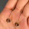 925 Sterling Silver Smoky Topaz Diamond Earrings - Image 2