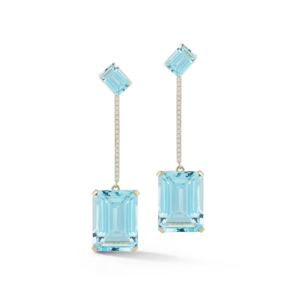 925 Sterling Silver Something Blue Diamond Earrings