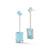 Drop earrings featuring prong-set CZ topaz and CZ diamond details