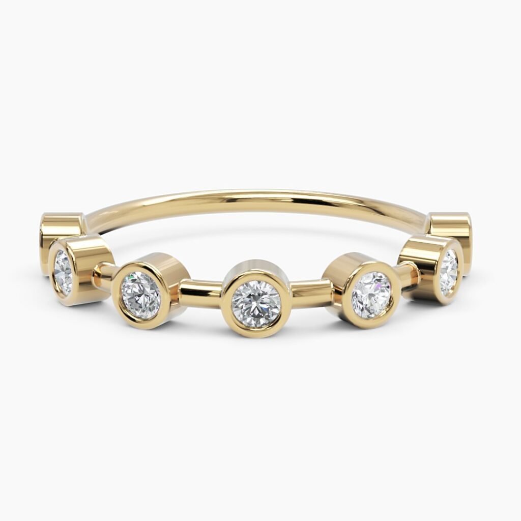 925 Sterling Silver Spaced Multi Diamond Ring