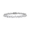925 sterling silver tennis bracelet with multishape diamond styling